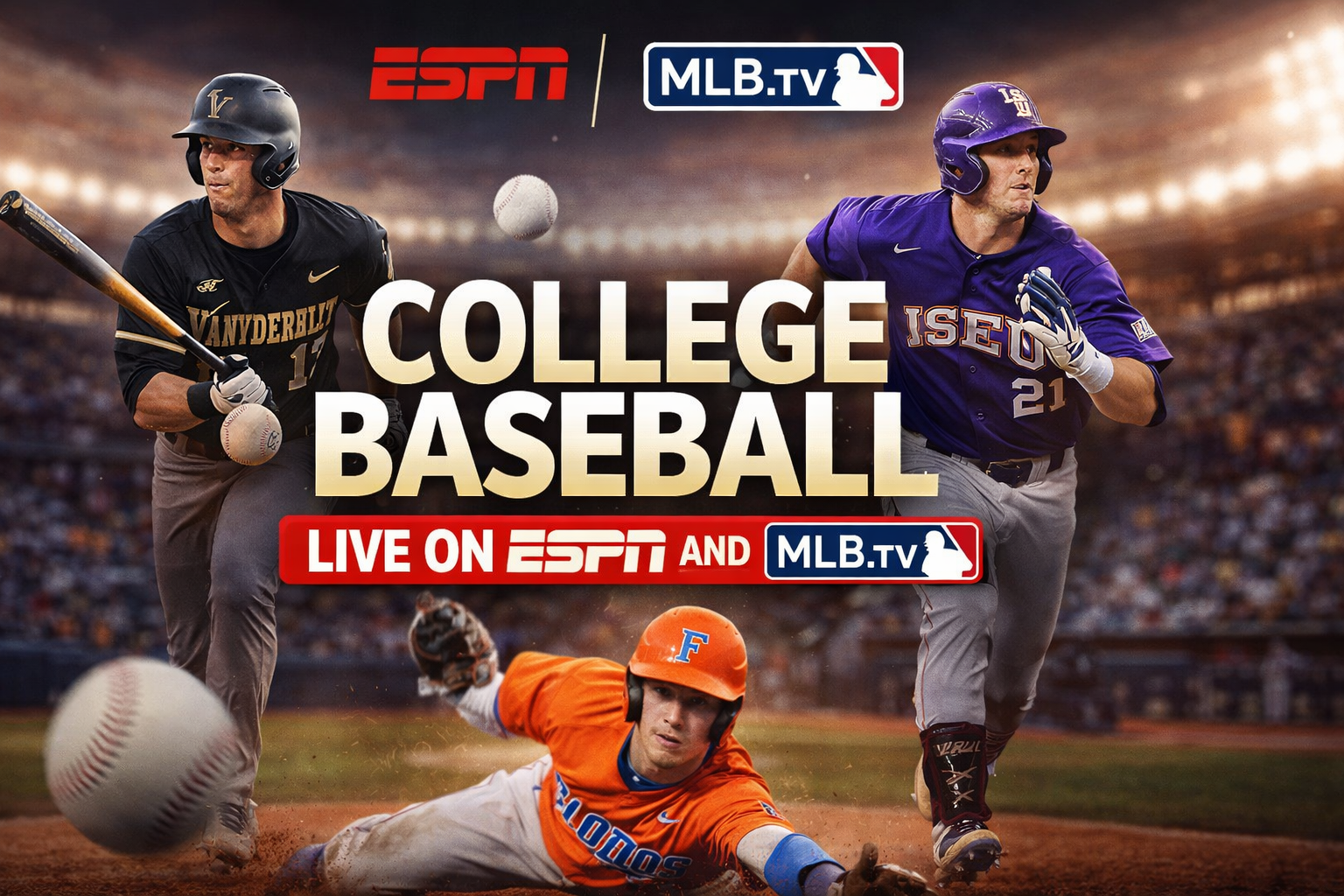 NCAA College Baseball live on ESPN